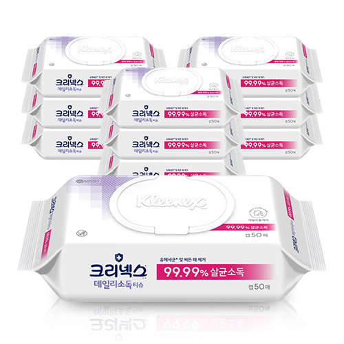 크리넥스 데일리 소독티슈 50매 X 10개입