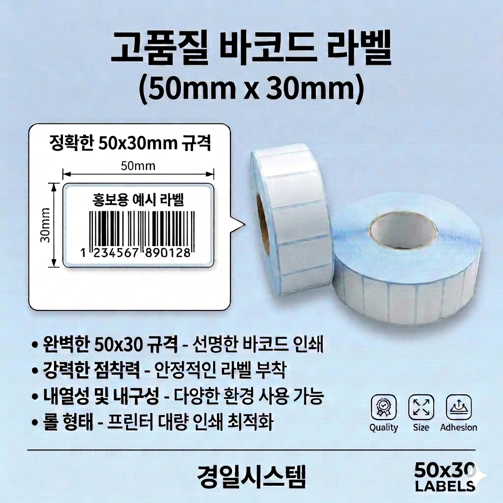 바코드 라벨-50x30 / 무지